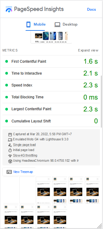 WooCommerce with Flickity slider performance test.